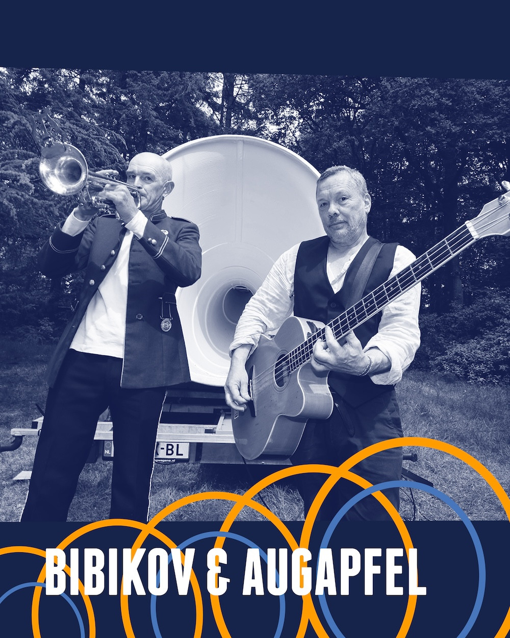 Bibikov & Augenapfel, Ferrie Heyne (De Kift) en Luc Ex (ex-The Ex) are two independent musicians that have known each other since the turbulent ‘80s. Armed with trumpel, guitar, acoustic bass and samples, they narrate and sing about the miraculous adventures of the two mountaineers Augenapfel en Bibikov. Who, in turn sometimes believe they are actually Don Quichotte and Sancho Panza. Extraordinary events told in the form of extraordinary songs. Bibikov & Augenapfel, Ferrie Heyne (De Kift) en Luc Ex (ex-The Ex) are two independent musicians that have known each other since the turbulent ‘80s. Armed with trumpel, guitar, acoustic bass and samples, they narrate and sing about the miraculous adventures of the two mountaineers Augenapfel en Bibikov. Who, in turn sometimes believe they are actually Don Quichotte and Sancho Panza. Extraordinary events told in the form of extraordinary songs.